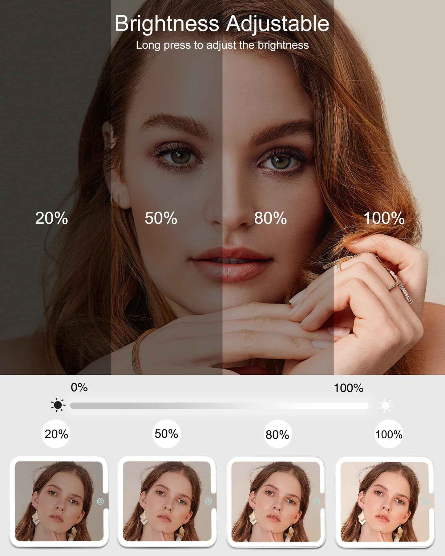 Relavel Makeup Bag With Light Up Mirror, Travel Cosmetic Case With Brush Organizer Storage Box, Rechargeable Vanity With 3 Color Lights, High Frame Protection (Green)