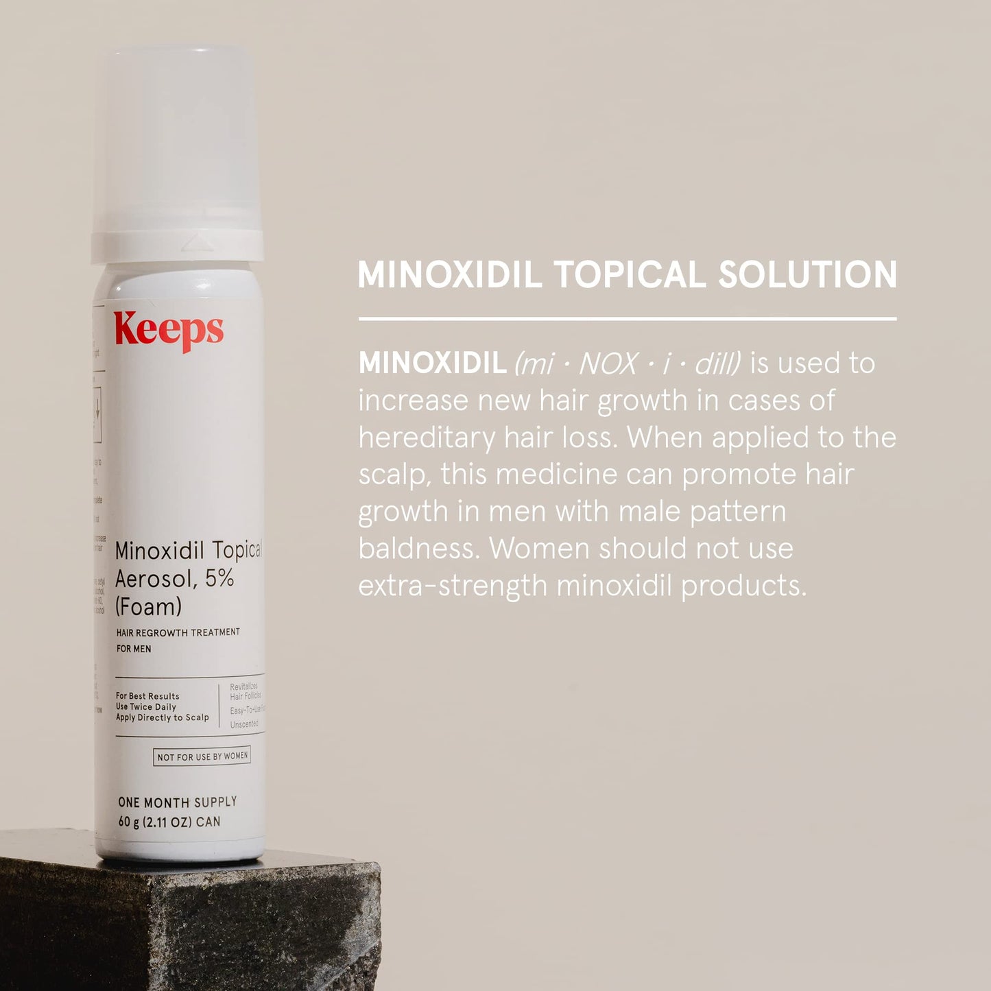 Keeps Extra Strength Minoxidil for Men Topical Aerosol Foam 5%, Hair Growth Treatment - 3 Month Supply (3 x 2.11oz Bottles) - Thicker, Longer Hair - Slows Hair Loss & Promotes Hair Regrowth