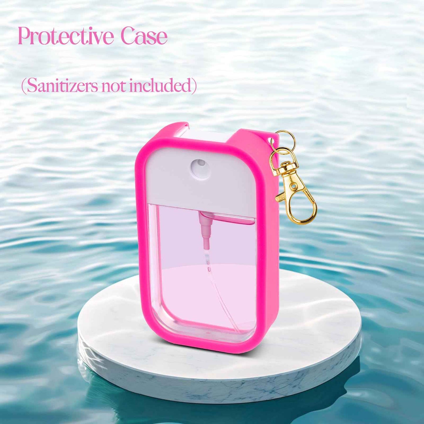 COCGVEL Silicone Case Compatible with Touchland Hand Sanitizer Spray, Protective Case with Keychain for Power Mist and Glow Mist 1 fl oz, Hand Sanitizer Spray Accessory (Colourful 1, 3 Pack)