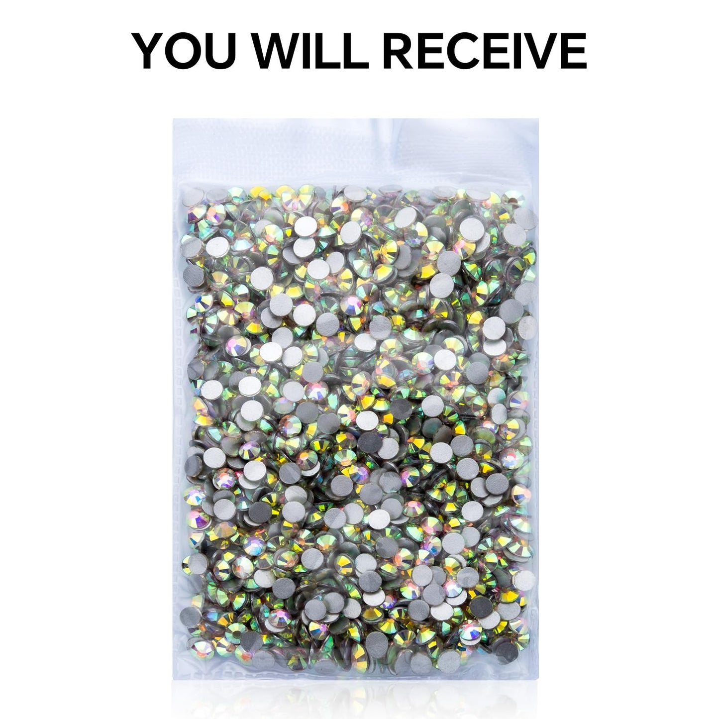 1440Pcs Crystal Ab Crystal Rhinestones,Glass Flatback Rhinestones Gemstones for Nail Face Makeup Art Crafts Clothes Decoration-(SS16,4.0mm,Crystal Ab)