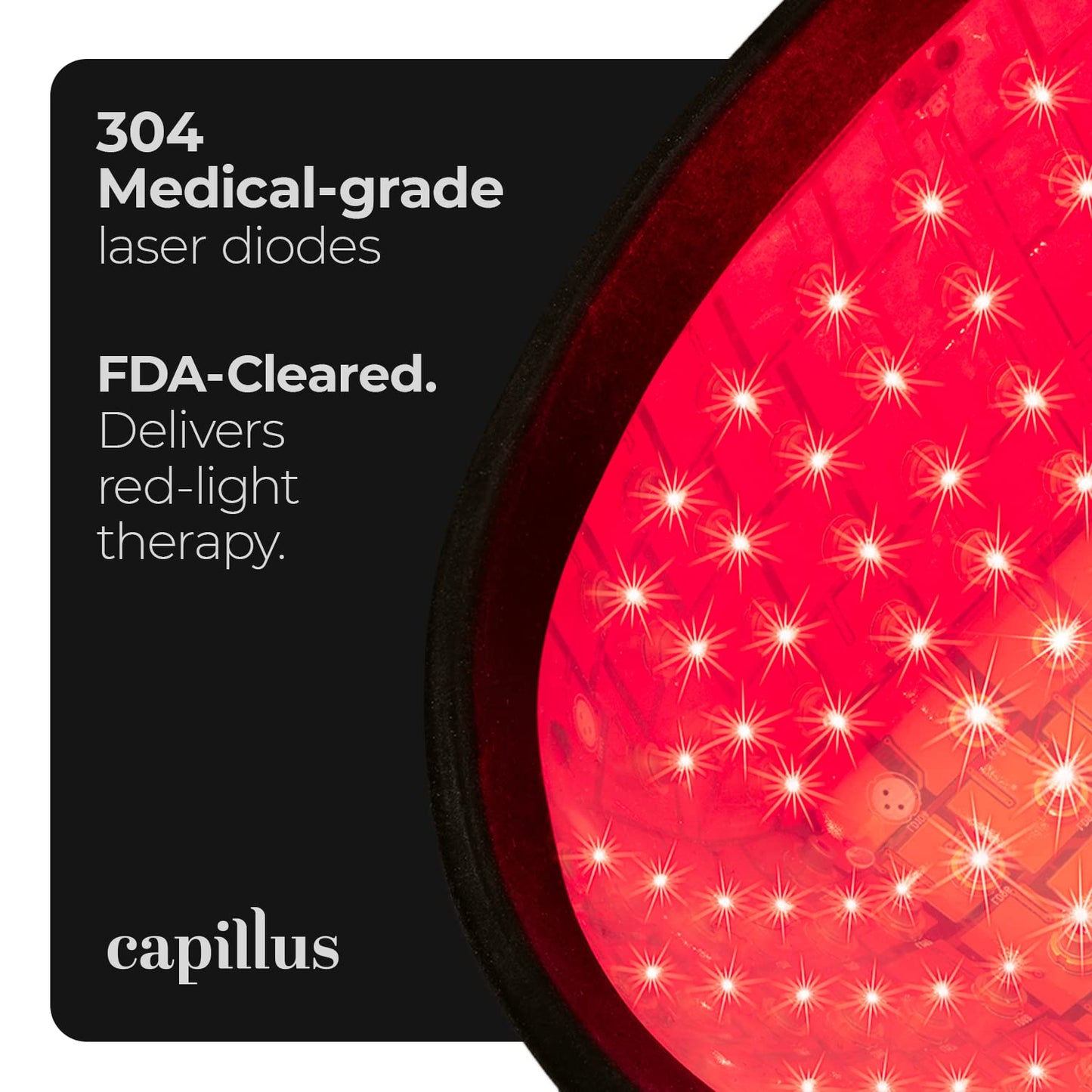 Capillus PRO S1 Hair Laser Growth Cap with 304 medical grade laser diodes, Bluetooth enabled FDA Cleared Laser Cap, ideal for thinning hair, for men and women