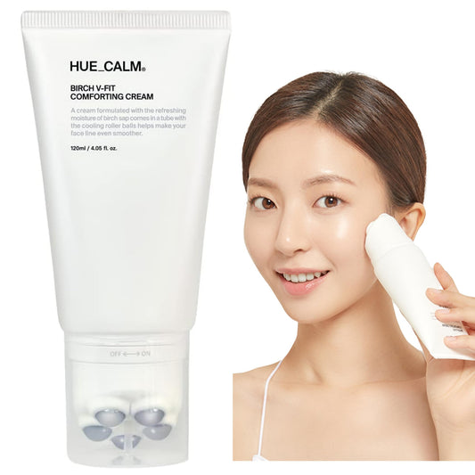 Huecalm Birch V-Shape Face Cream, Anti-Aging Moisturizer for Firming & Lifting - Korean Skincare Gua Sha Cream- Eye & Neck Tightening for Wrinkles, Puffiness & Dark Circles-Vegan K-Beauty (4.05 Fl Oz)