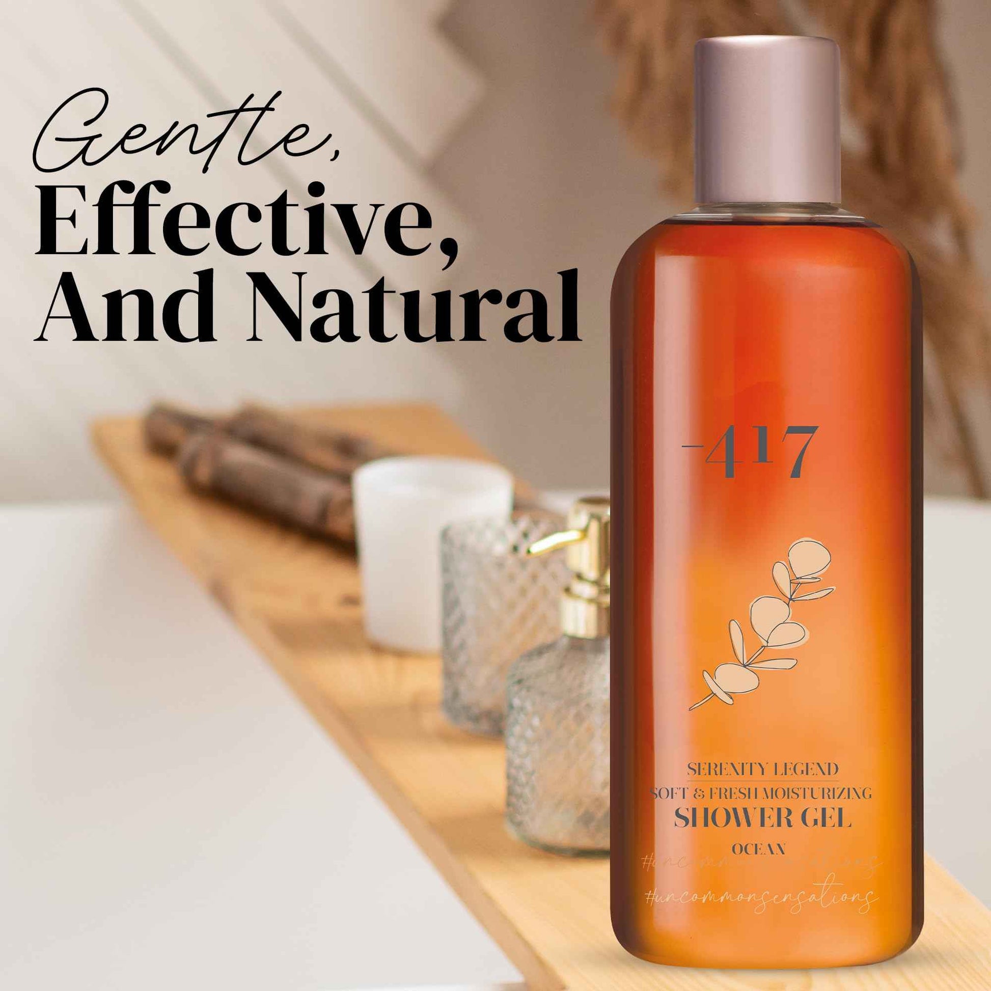 -417 Dead Sea Cosmetics Fresh Moisturizing Shower Gel - Anti-Aging and Nourishing Delicate Daily Body Shower Gel for Instantly Soft Skin - with Aloe Vera - All Natural 11.8 oz