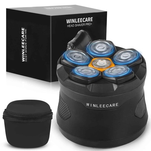 Head Shavers for Bald Men - Detachable 6D Magnetic Shaver for Men Head and Face Brushless Motor for Precision Shaving Waterproof Dry&Wet Rotary Shaver with Led Display and Travel Case (Black)