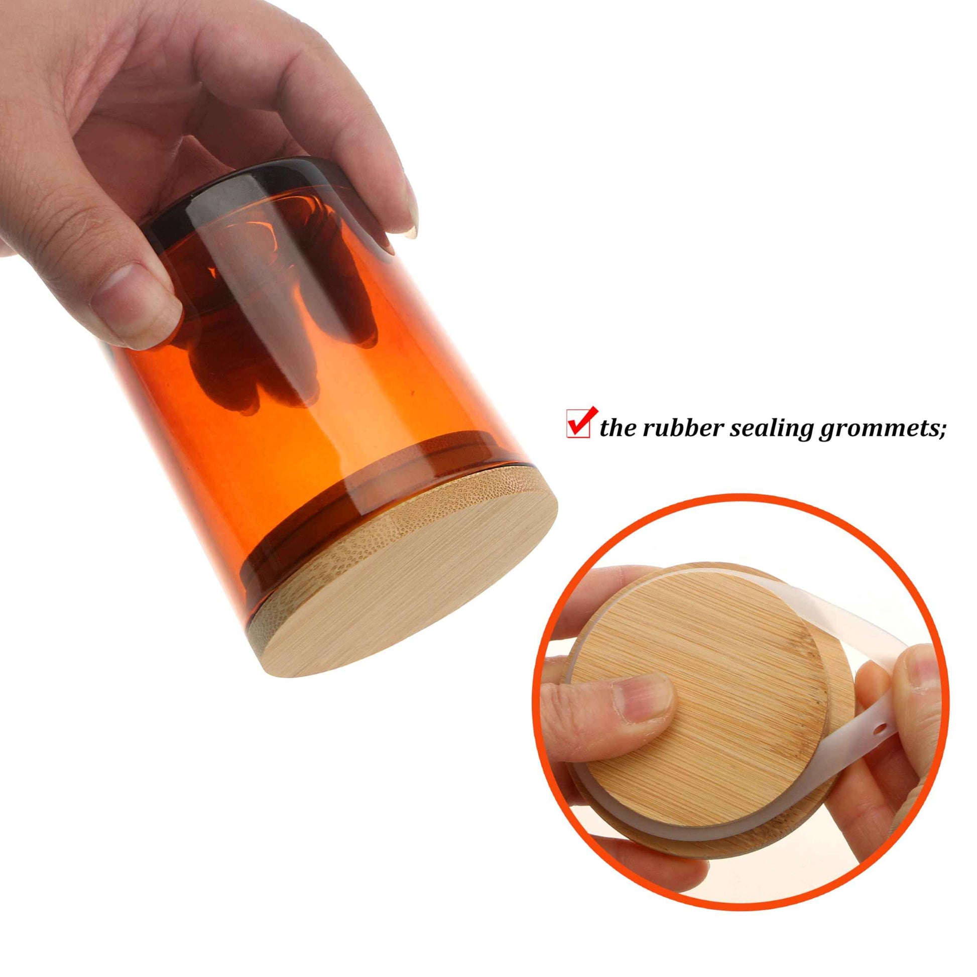 MILIVIXAY 12 Pack 7 OZ Amber Thick Glass Candle Jars with Lids - Bulk Empty Candle Jar for Making Candles - Spice, Powder Containers.