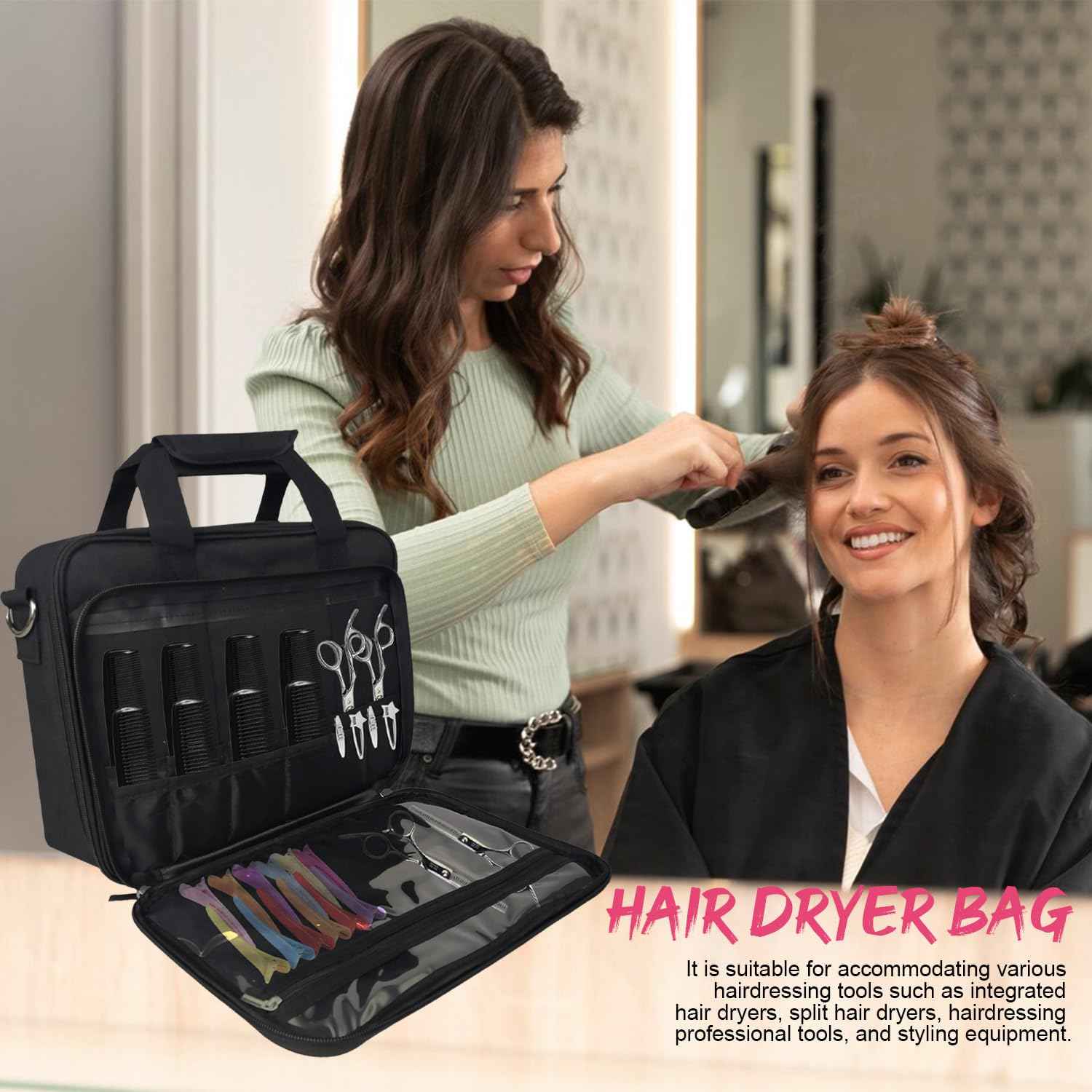 Barber Tool Bag, 13.9 * 3.94 * 11.02in Travel Case for Hair Clippers Hair Trimmer Storage Organizer Portable Clipper Case Barber Supplies Organizer Bag for Combs Clipper guards Men Razor Guard