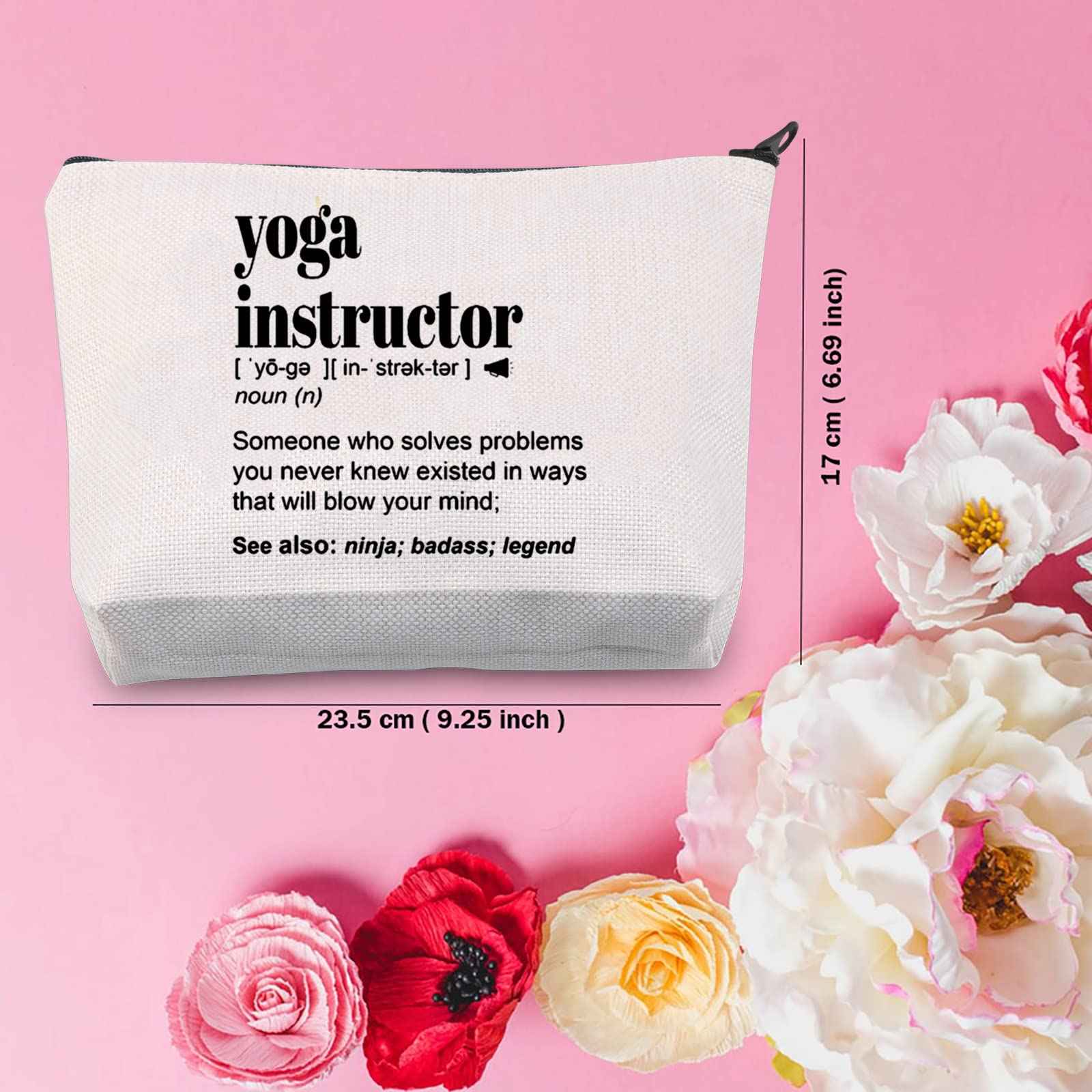 TSOTMO Yoga Instructor Zipper Pouch Makeup Bag - Yoga Teacher Appreciation Gift