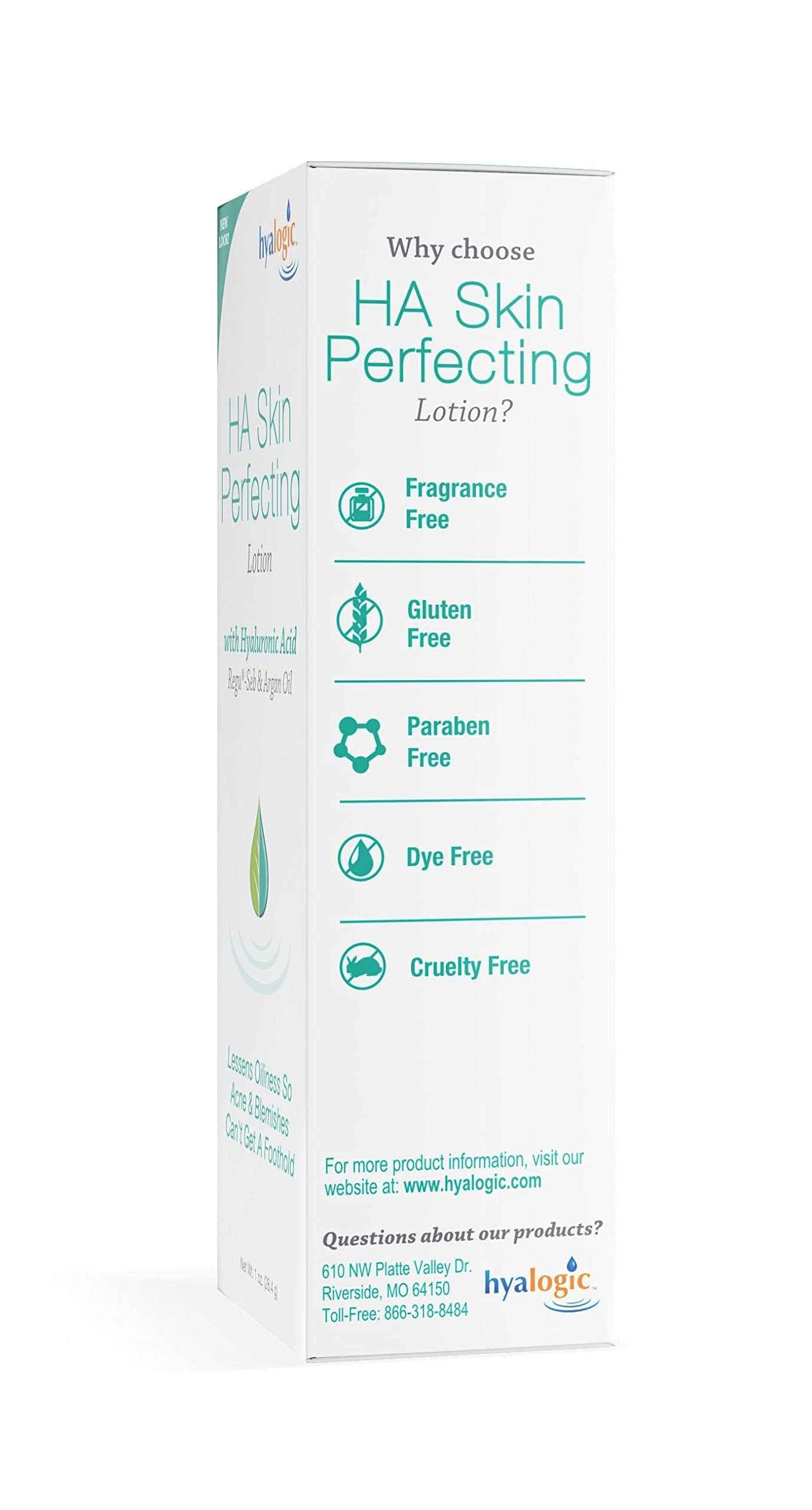 Hyalogic Episilk Hyaluronic Acid Skin Perfecting Lotion - Hydrating Face Moisturizer to Regulate Skin Oiliness - Hyaluronic Acid Moisturizer with Argan Oil Fl 1 Oz