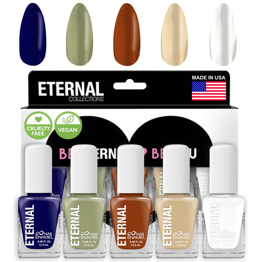 Eternal Nail Polish Set for Women (PLANET EARTH) - Nail Polish Set for Girls - Long Lasting & Quick Dry Nail Polish Kit for Home DIY Manicure & Pedicure - Made in USA, 13.5mL (Set of 5)