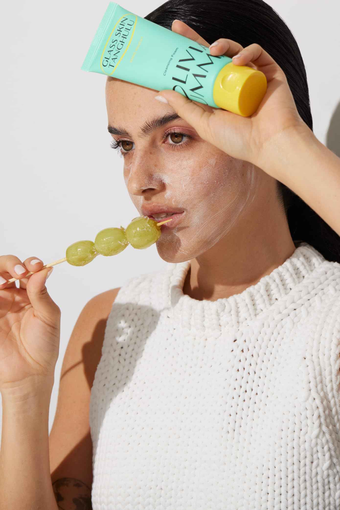 OLIVIAUMMA Glass Skin Tanghulu Shine Muscat Foaming Cleanser - Olivia Umma Deep Cleansing, Moisturizing, and Antioxidant-Rich Korean Face Wash for All Skin Types by Olivia Umma - 120ml