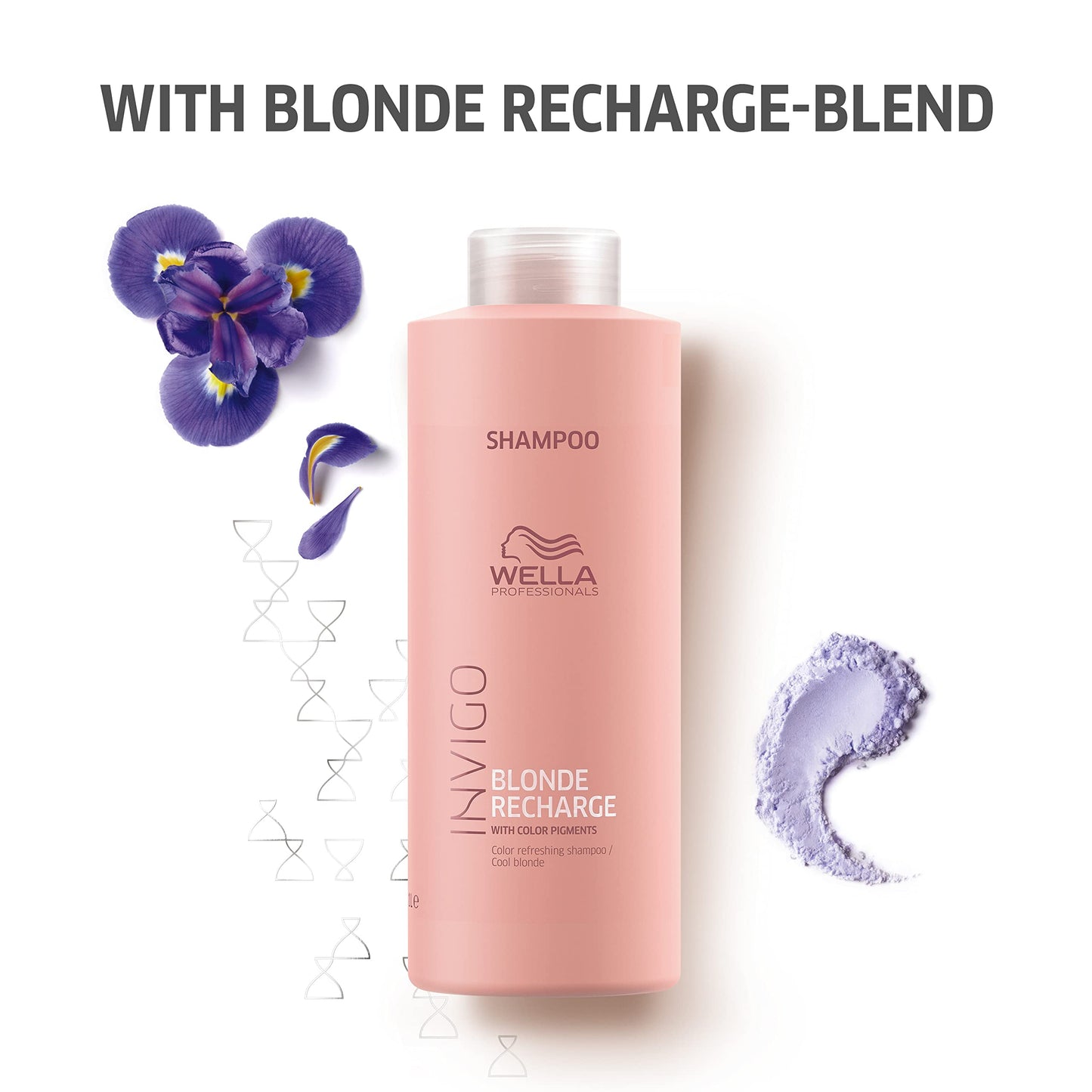 Wella Professionals Invigo Blonde Recharge Cool Color Refreshing Shampoo| Refresh and Maintain Blonde Color| Rid Brassiness|33.8 Fl Oz