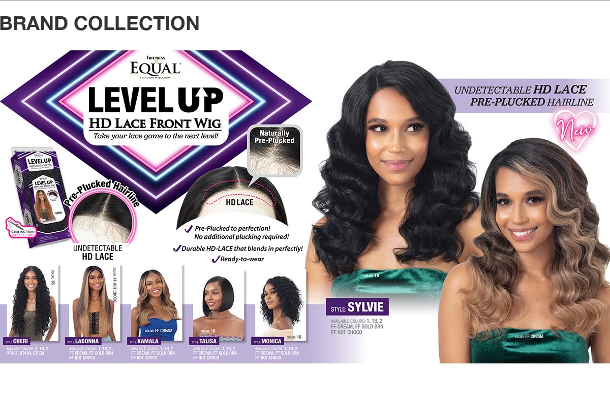 FreeTress Equal HD Lace Front Wig Level Up - KAMALA (1B Off Black)