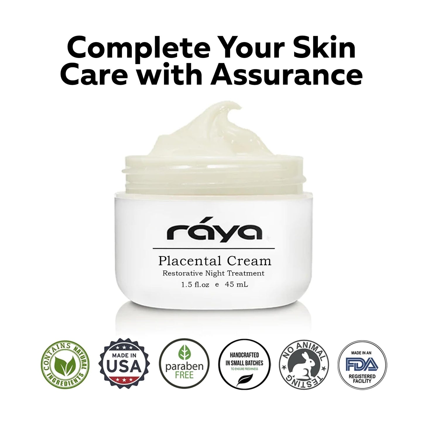 Raya SPA Placental Cream | Restorative Night Cream | Intensive Anti-Aging & Firming Face Moisturizer | Wrinkle Repair Facial Creme for Renewed Tone & Beauty Sleep - Skin Care Essentials