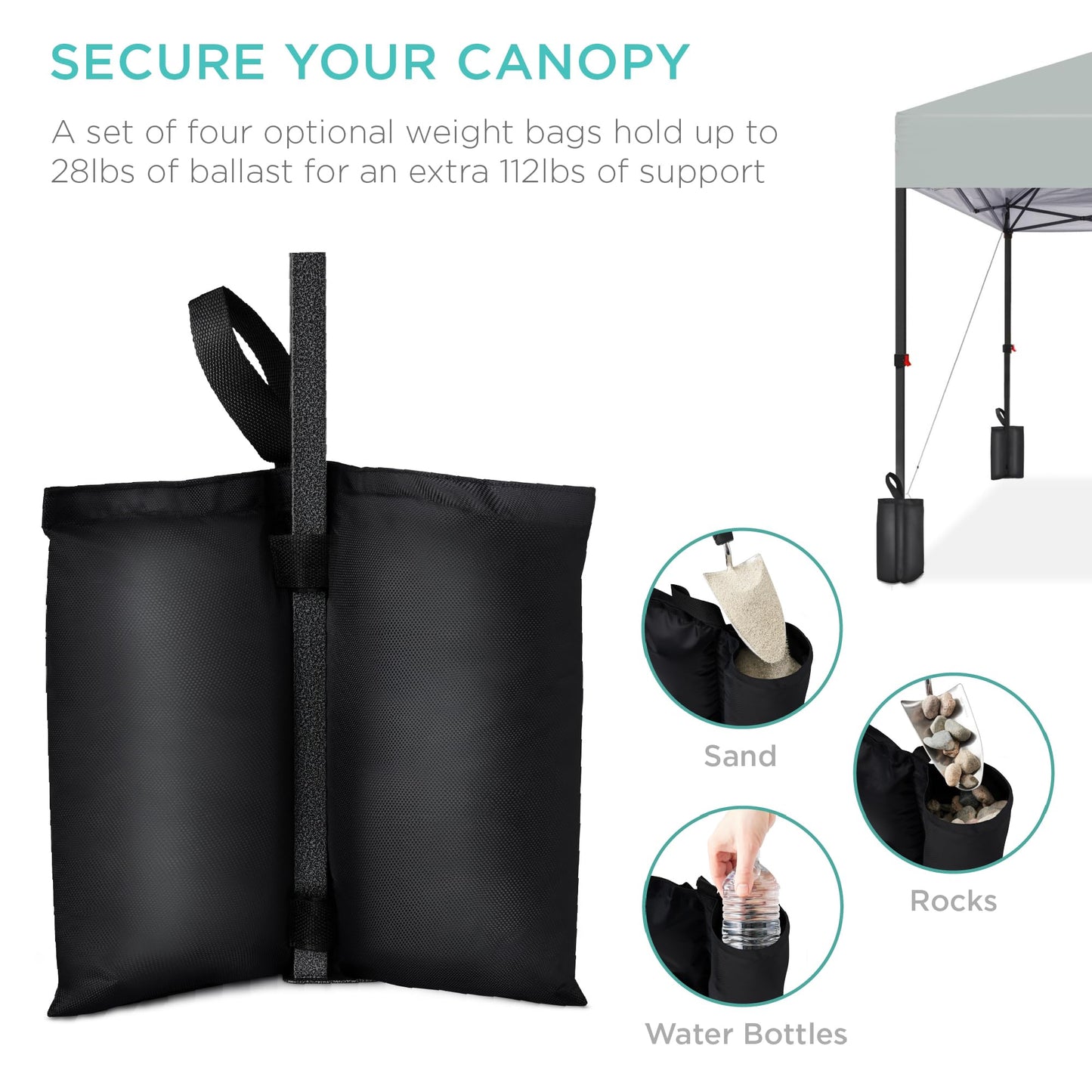 Best Choice Products 8x8ft 1-Person Setup Pop Up Canopy Tent Instant Portable Shelter w/ 1-Button Push, Case, 4 Weight Bags - Silver