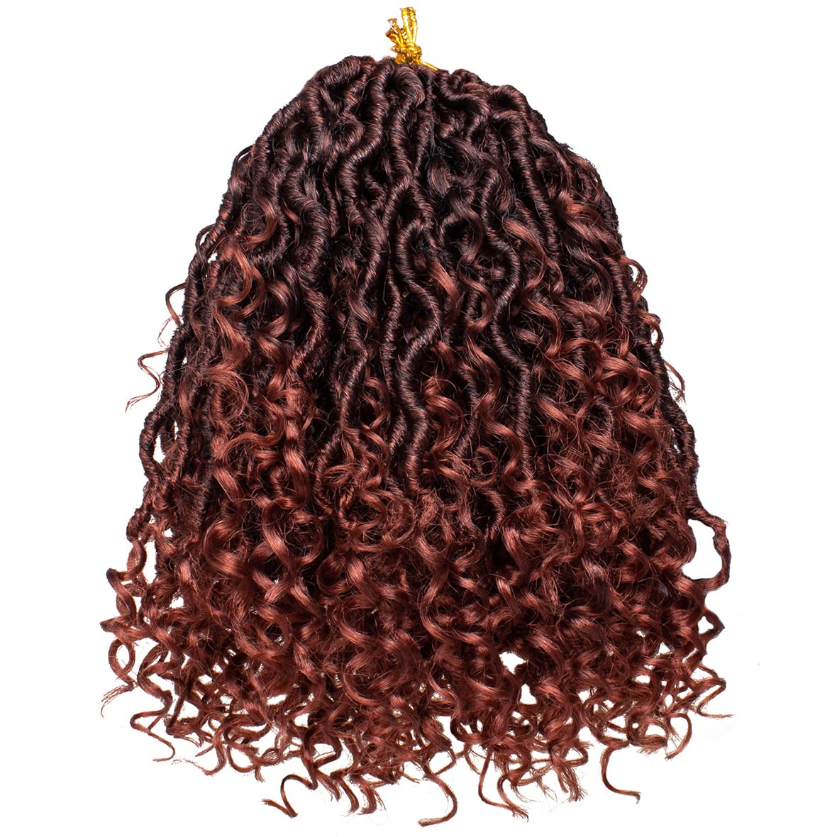 Beverlee 14 Inch, 8 Pcak Boho Faux Locs Boho Goddess Locs Pre Looped Soft Hippie Locs Synthetic Bohemian Curly Crochet Locs Hair for Black Women T27#