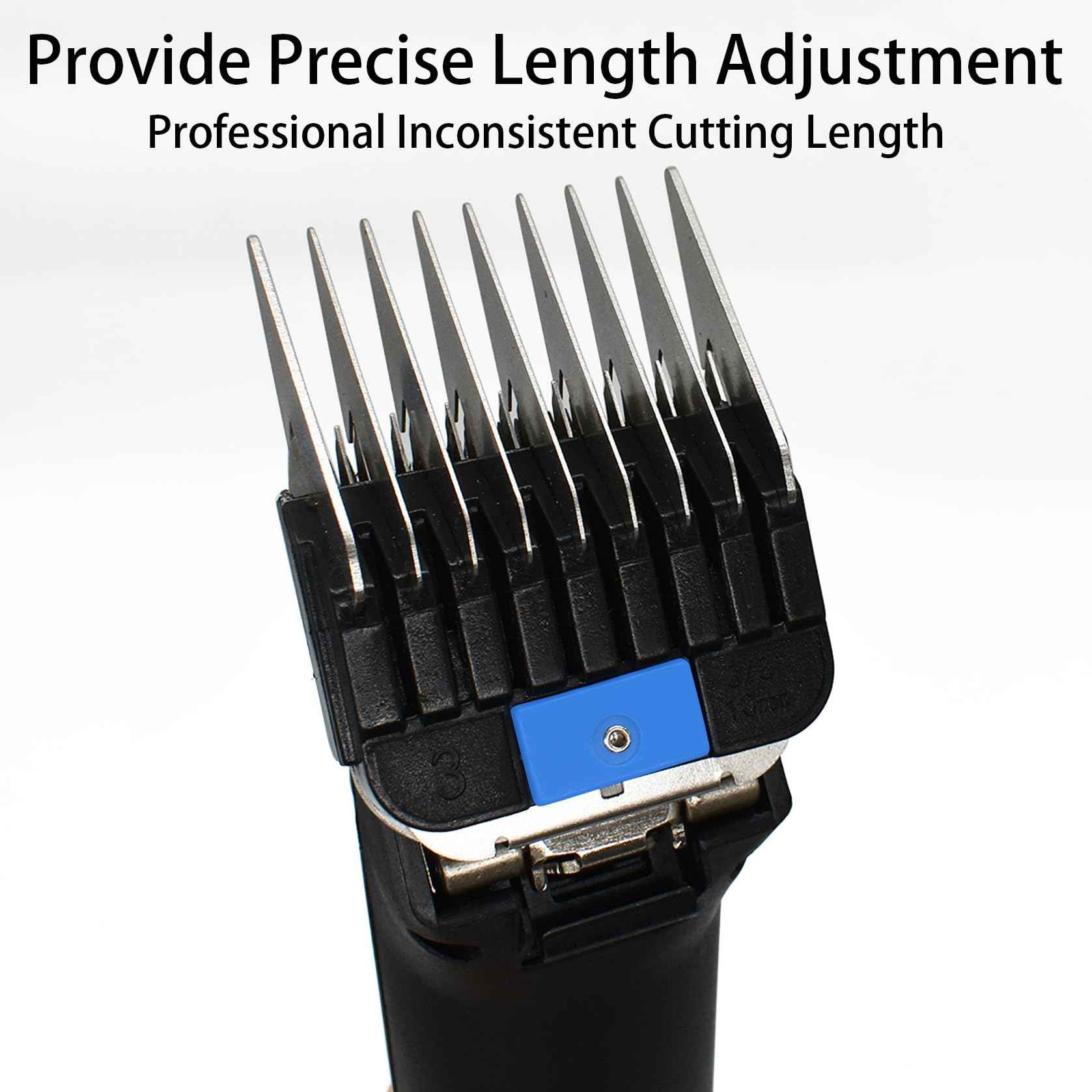 Professional Animal Stainless Steel Attachment Guide Guard Combs for A5 Style Detachable Blade Pet Groomers, 1/8"-1" Compatible with Wahl KM Series Andis AG BG Oster A5 A6 Animal Clippers (#3-3/8")