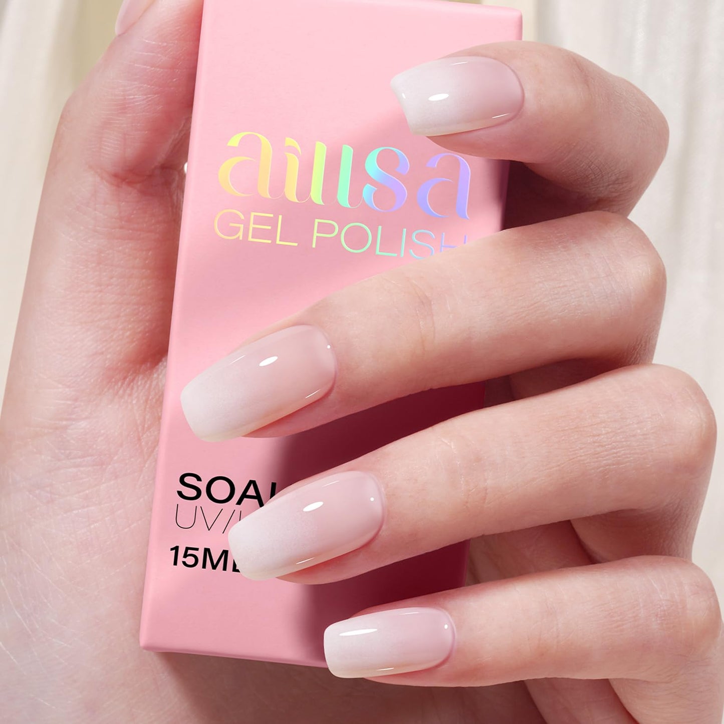 AILLSA Nude Gel Polish Pink Bunny Jelly Gel Nail Polish Sheer Neutral Translucent Gel Polish Long Lasting Milky Natural Color Nails Soak Off U V Gel for Nail Art at Home Valentine Gift 0.51 Oz GD53