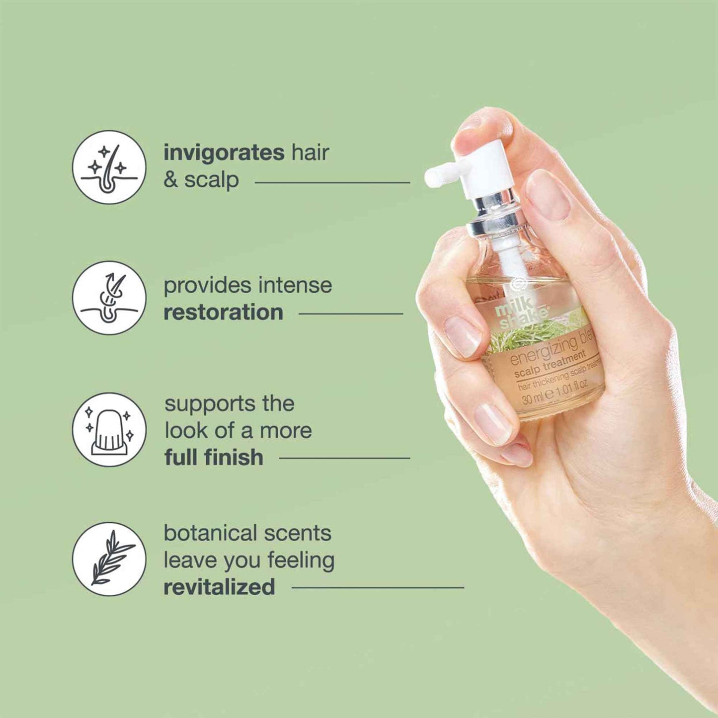 milk_shake Energizing Blend Hair Thickening Scalp Treatment - Revitalizing Volume Treatment for Fine and Fragile Hair, 1.1 Fl Oz