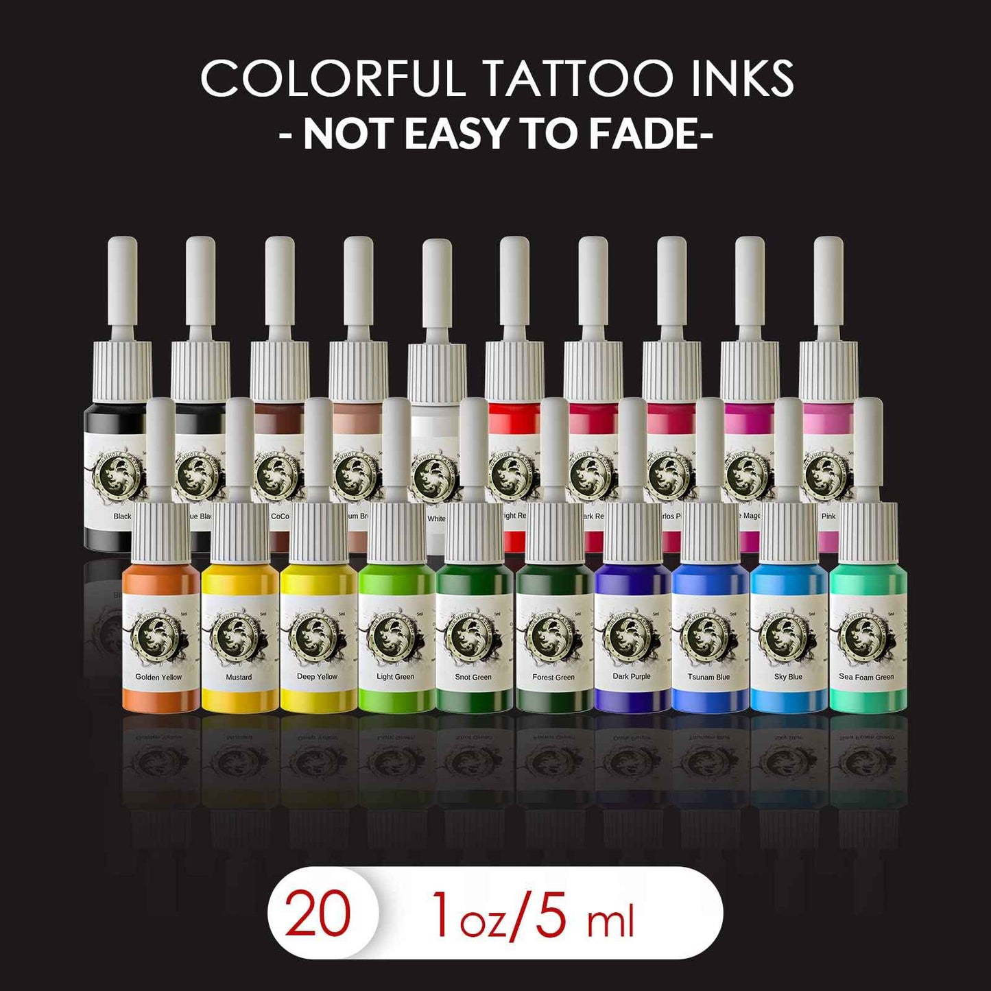 Wormhole Tattoo Kit Tattoo Gun Kit Tattoo Machine Kit for Beginners Tattoo Gun 20 Color Inks Power Supply Tattoo Pen Kit Red