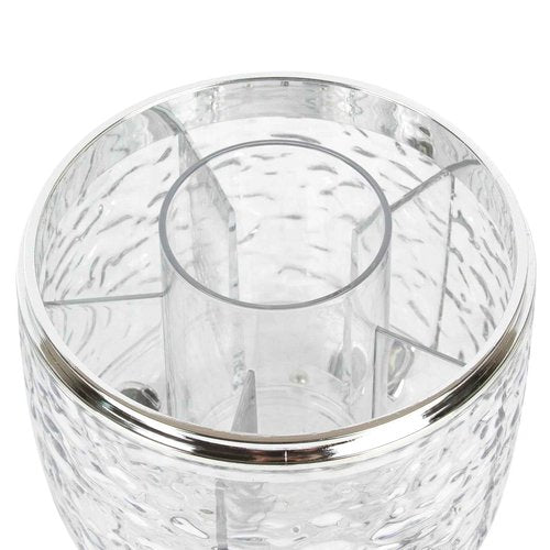 CECOLIC 360° Rotating Makeup Brush Organizer with Lid, Dustproof Cosmetic Tools Organizer with Cover, Makeup Brush Holder Organizer for Vanity, Bathroom Countertop, Desktop Dresser