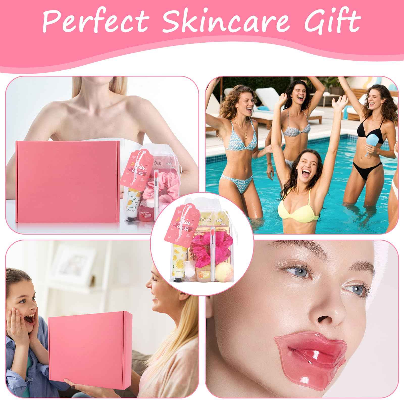 Jutqut 88PCS SPA Party Supplies for Girls, Under Eye Patches, Facial Masks, Lip Mask & Balm, Hand Cream, Foot Bath Bombs, Compressed Towel, Hair Band, Bulk Birthday & Sleepover Party Kit