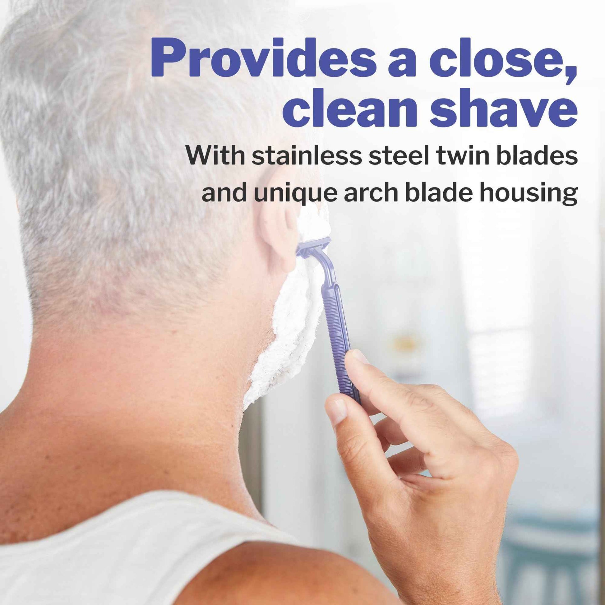 McKesson Disposable Razors [100 Count] – Twin Blade Bulk Shaving Razors for Men & Women, Stainless Steel, Blue, Single-Use for Medical Clinics, Tattoo, Travel, Camping & Salon Care