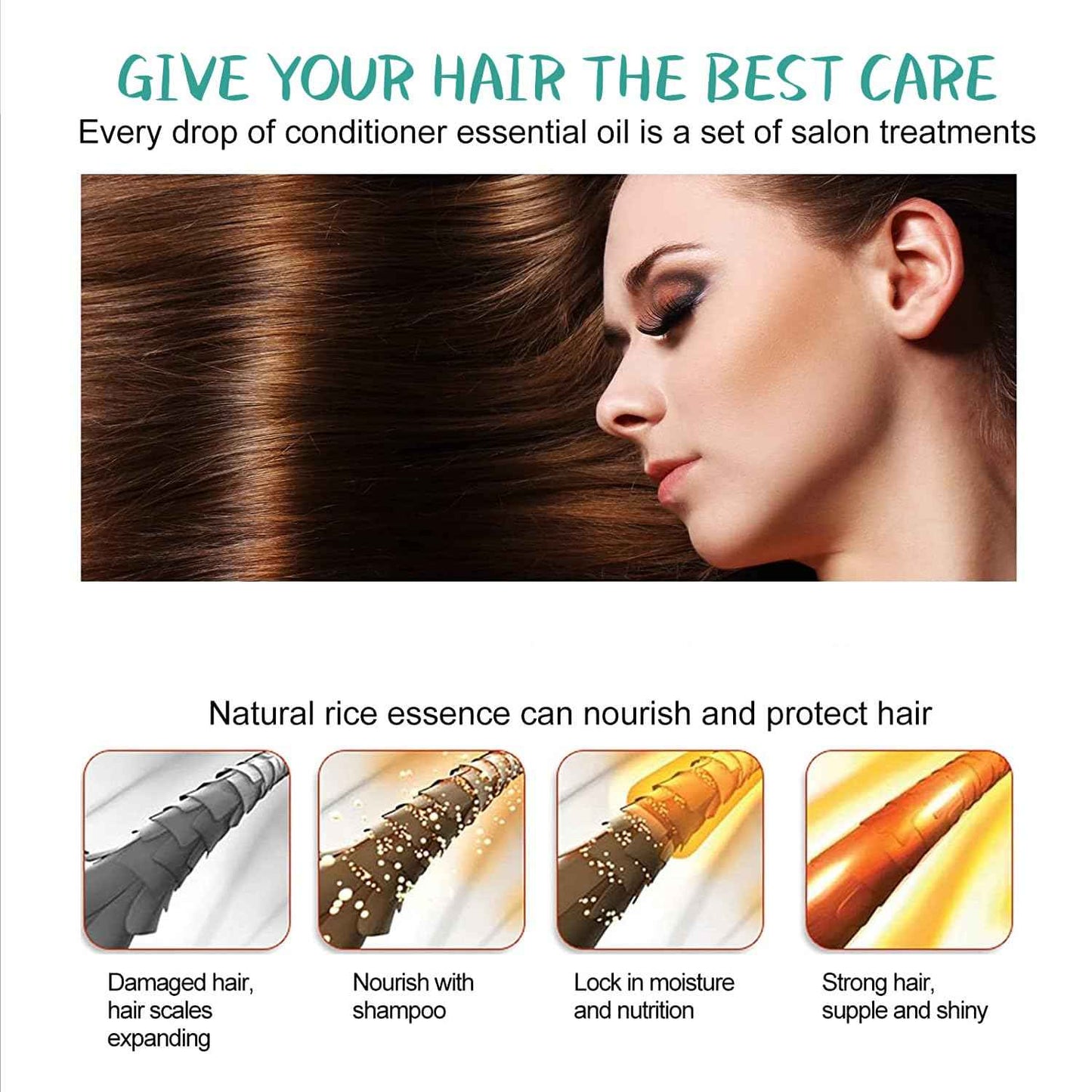 PureNaturis Rosemary Rice Water Shampoo Conditioner & leave-in Spray for Hair Growth Repair System Kit, w/Rosemary, Biotin, Caffeine, Sulfate Free Routine Shampoo for Women Men Hair Loss Thickening