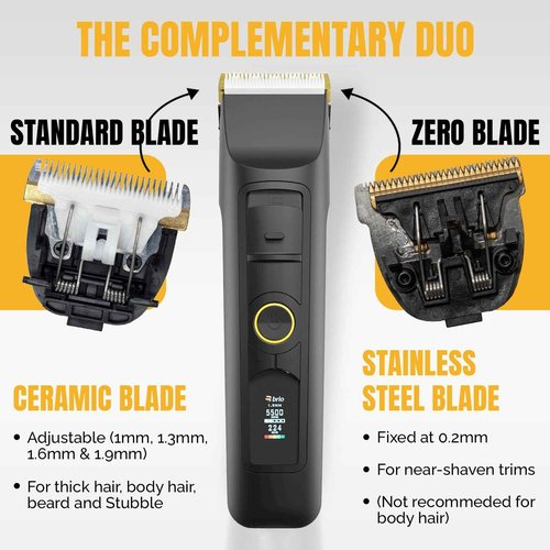 Brio Zero Blade Compatible Beardscape V2 & V1 Trimmers, Cuts Extremely Close at 0.2mm, Stainless Steel Blade Perfect for Super Close Cuts, Creating Tight Lines and Cleaning up Mustaches (Black)