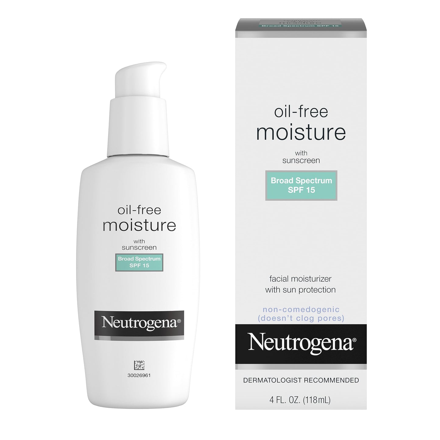 Neutrogena Oil Free Daily Long Lasting Facial Moisturizer & Neck Cream - Non Greasy, Oil Free Moisturizer Won't Clog Pores - SPF 15 Sunscreen & Glycerin, 4 fl. oz