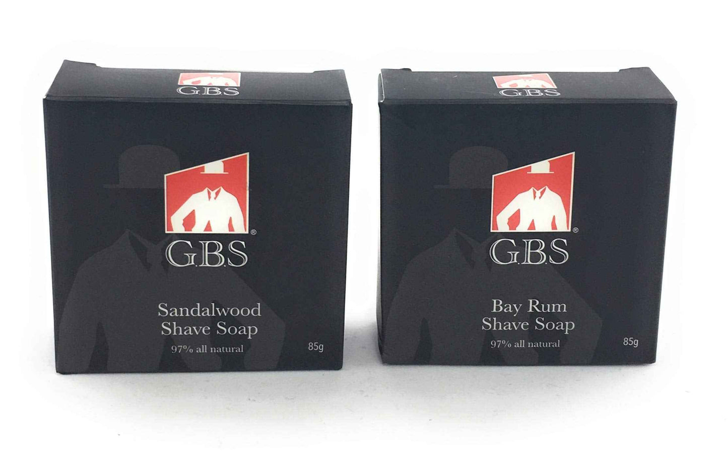 G.B.S Men’s Shaving Soap Set- Sandalwood Shaving Soap, Bay Rum Shaving Soap, Stainless Steel Chrome Bowl