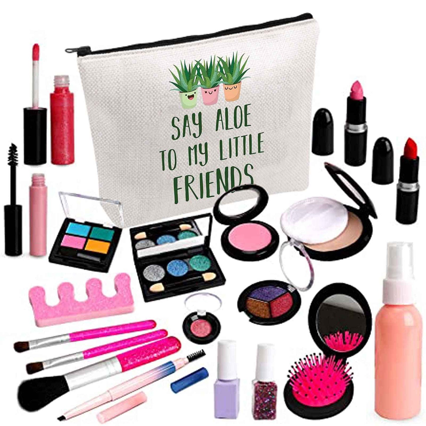 BDPWSS Plant Lover Makeup Bag For Gardener Plant Mom Succulent Planters Crazy Plant Lady Gifts Say Aloe To My Little Friends(Say aloe friends)