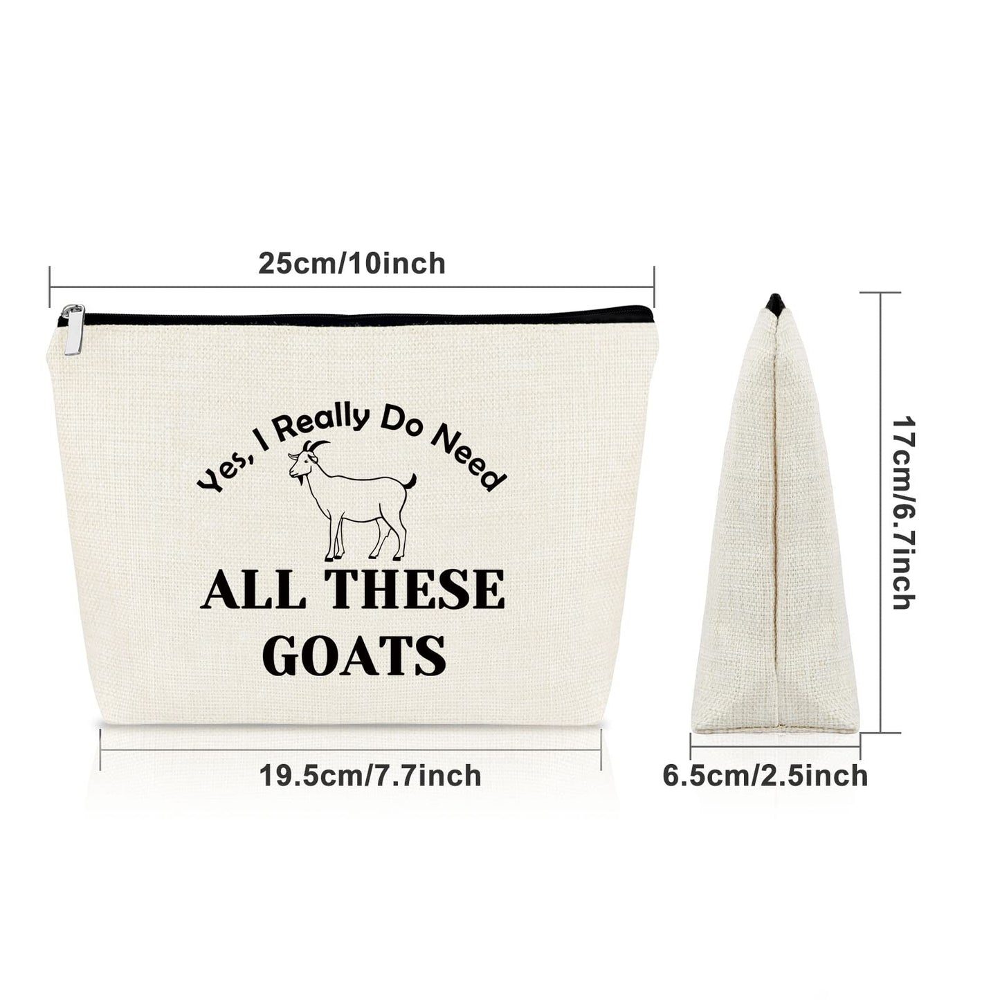 Goat Gifts Makeup Bag Goat Lover Gifts for Women Goat Themed Gifts for Birthday Party Animal Lover Gift Ideas Inspirational Gifts Cosmetic Bag Goat Mom Gifts Goat Lady Gift Goat Graduation Gifts