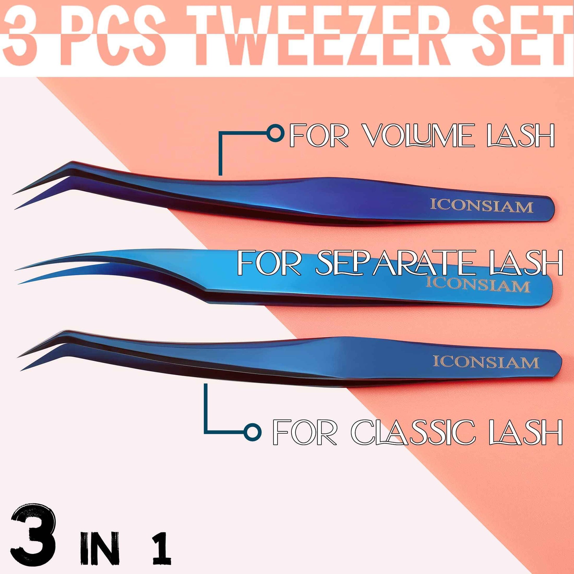 Eyelash Extensions Tweezers 3 Pieces Dolphin Shaped Tweezers and Curved Tip Tweezers for Eyelash Extensions Precision Lashes Tweezers Professional Tools for Isolation Classic Tweezers
