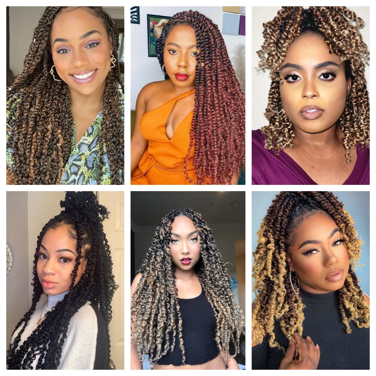 8 Packs Passion Twist Hair 14 Inch Pre-twisted Passion Twist Crochet Hair Pre-looped Crochet Braids for Women Passion Twists Braiding Hair Synthetic Hair Extensions (12Strands/Pack; 1B#)