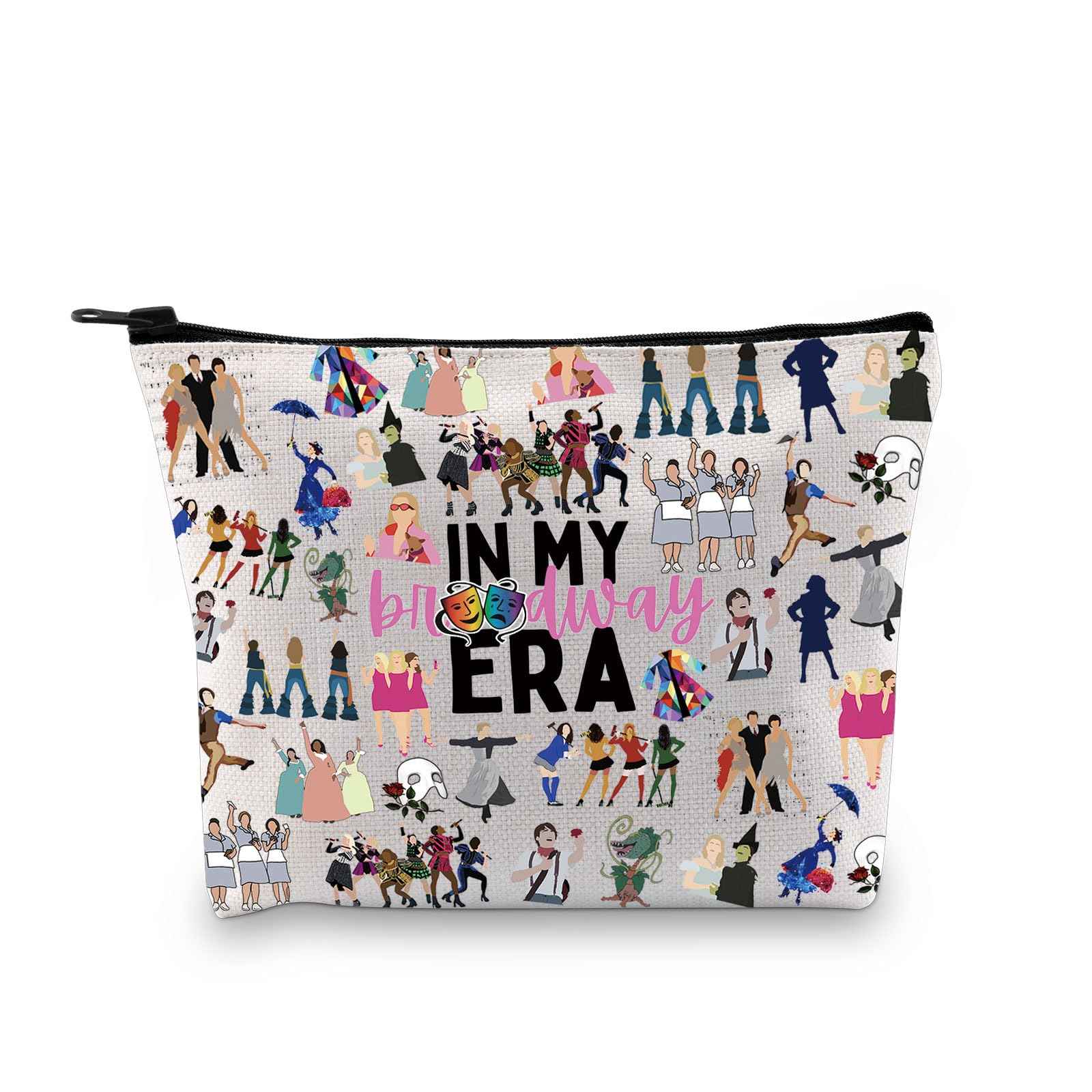 GJTIM Musical Gift Theatre Bag In My Musical Era Musical Theatre Gift Musical Zipper Pouch Makeup Bag (BWayEra Bag)