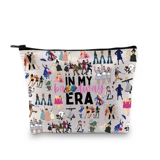 GJTIM Musical Gift Theatre Bag In My Musical Era Musical Theatre Gift Musical Zipper Pouch Makeup Bag (BWayEra Bag)