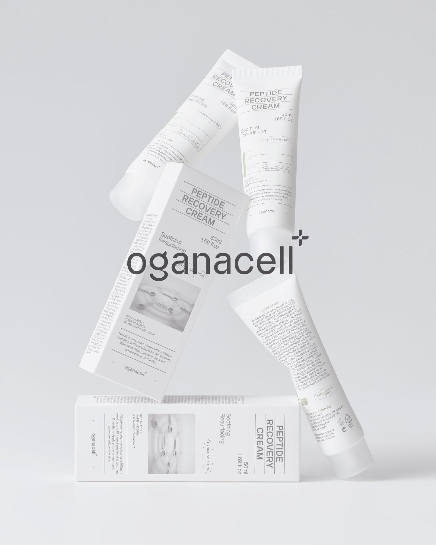 OGANA CELL Oganacell Peptide Face Cream (1.69fl oz) - Intensive Hydration for Dry Skin, Itchiness, Redness. Korean Skin Care. Ceramide NP, Shea Butter, Panthenol.