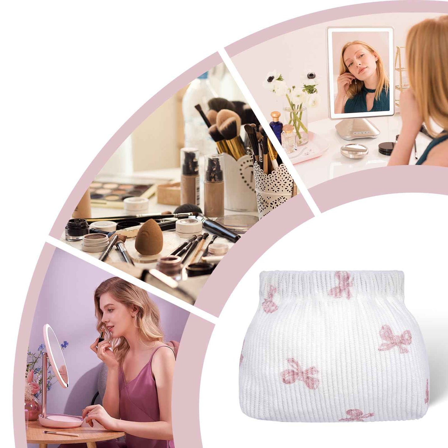 honitty Mini Makeup Pouch,Corduroy Elastic Wallet Storage for Women,Cute Small Lipstick Bag for Purse