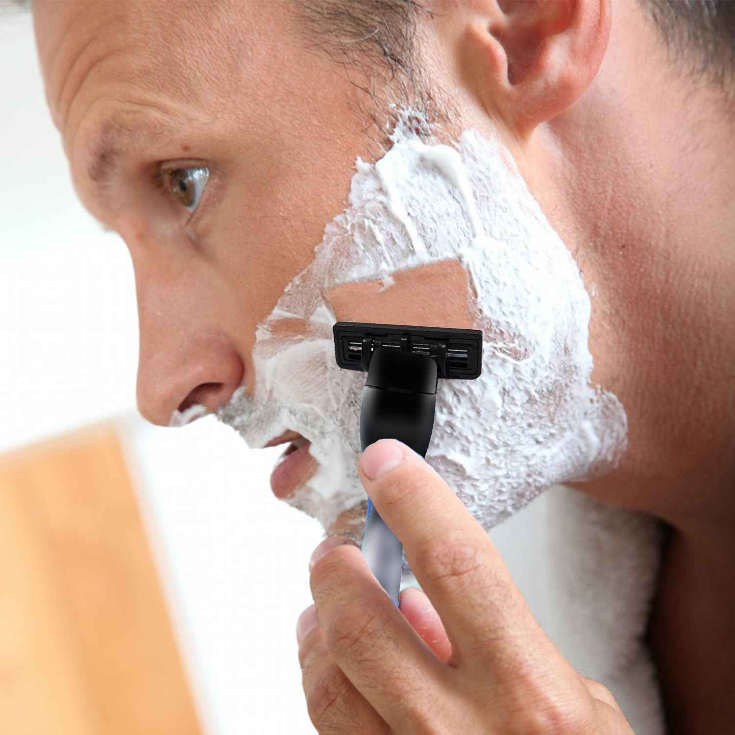 24 Count Razor Blades Refills Compatible with Mach 3, Replacemen Razor Blades with Lubrication Strip for Men