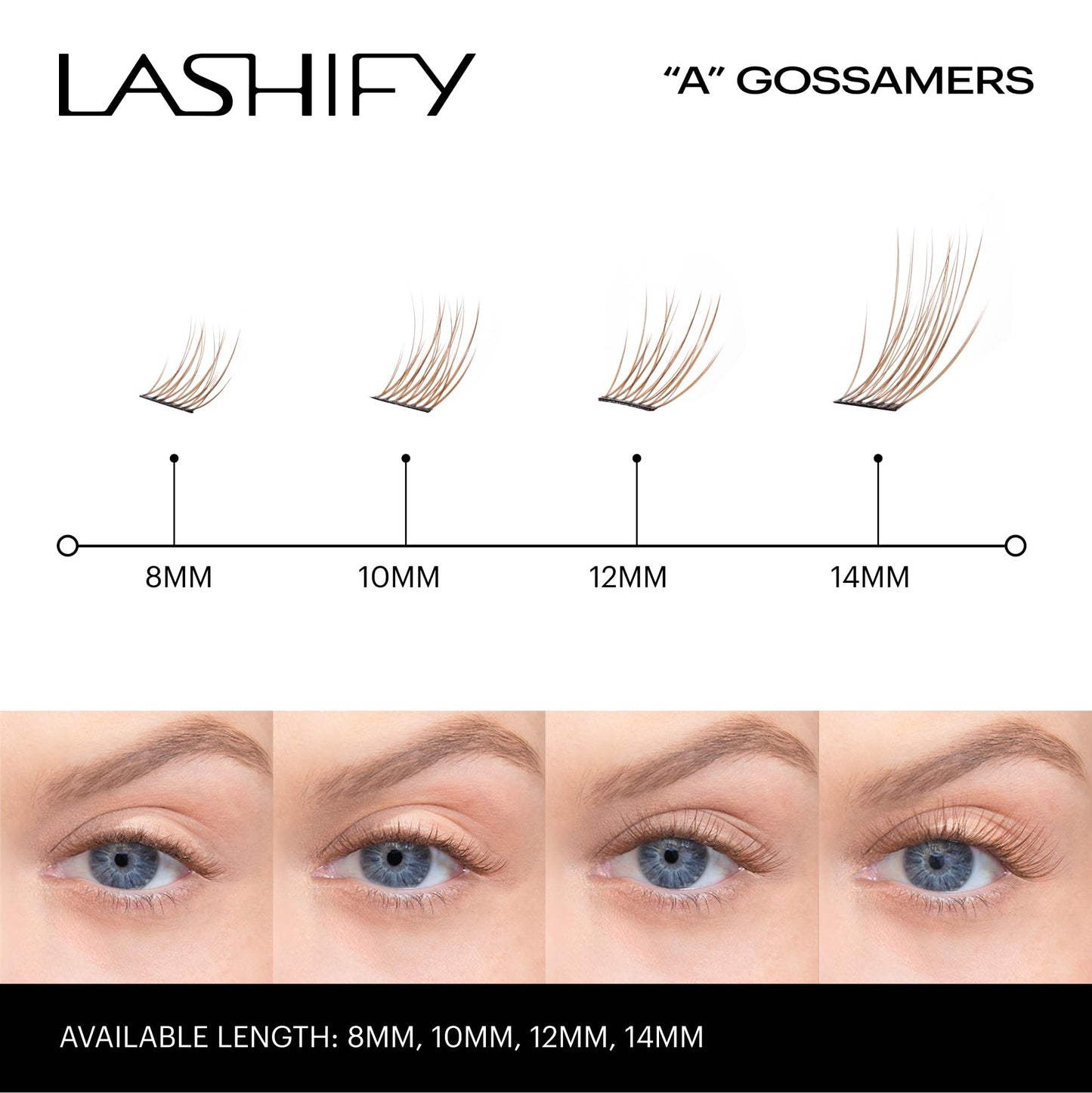 Lashify Amplify 12mm Gossamer Eyelash Extensions Refill, Ginger Color, DIY False Lashes for a Natural Look