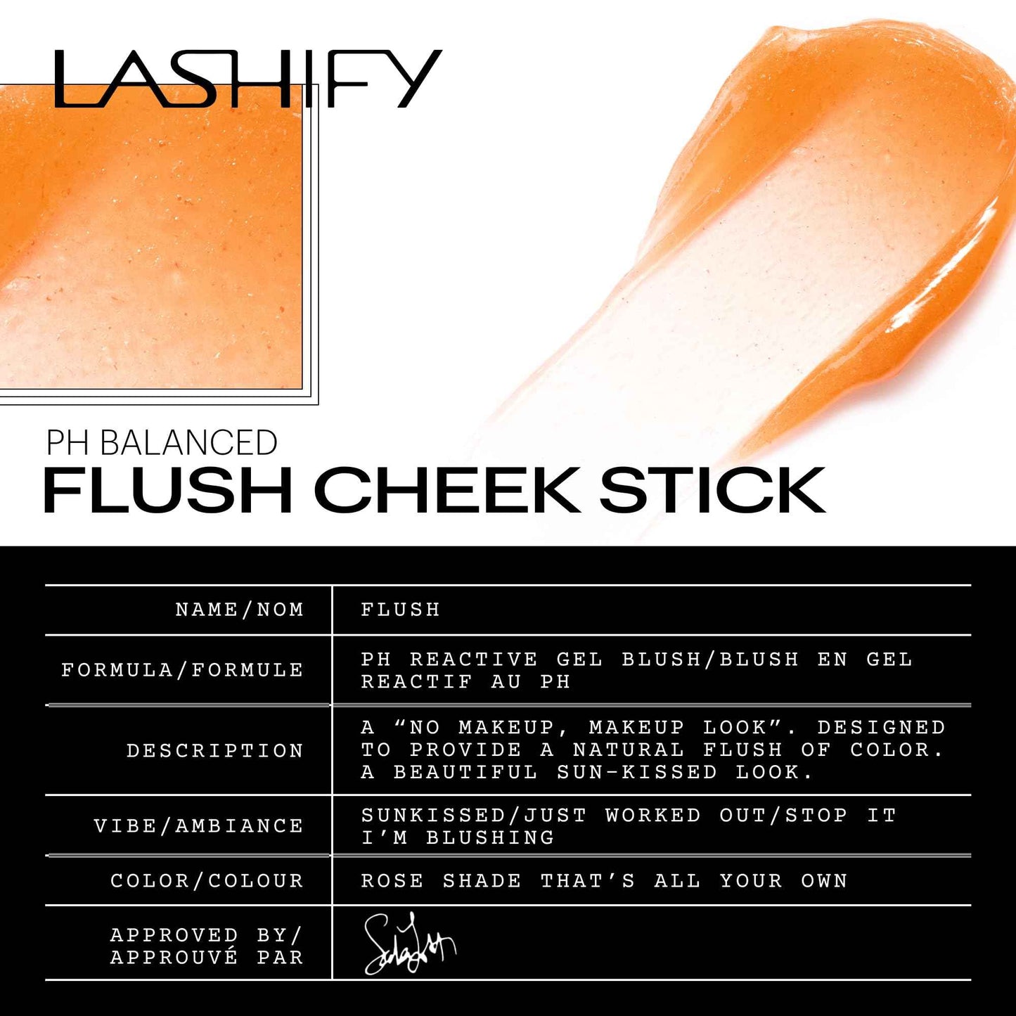 Lashify Flush for Cheeks and Lips - Compact All In One Stick - Sun-Kissed Glow for Cheeks and Lips