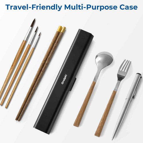 Oralphi Aluminum Toothbrush Travel Case, Portable Travel Toothbrush Holder, Durable Manual Toothbrush Box Container for Traveling, Bathroom, Camping, Business Trip-Black