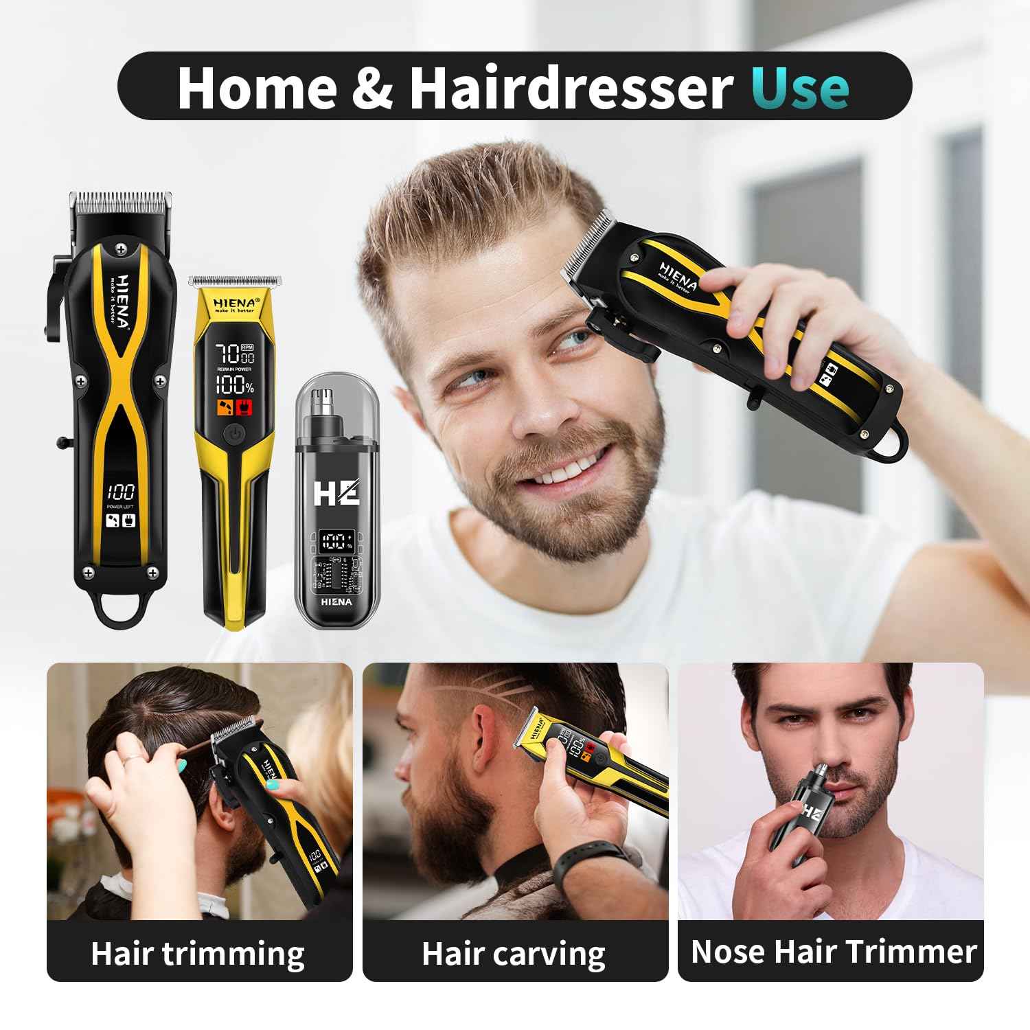 Professional Hair Clippers for Men, Electric Hair Clipper Set for Barber Kit ，Hair Clipper and Trimmer Set，Full Barber Clipper Set with LED Display Gifts for Men