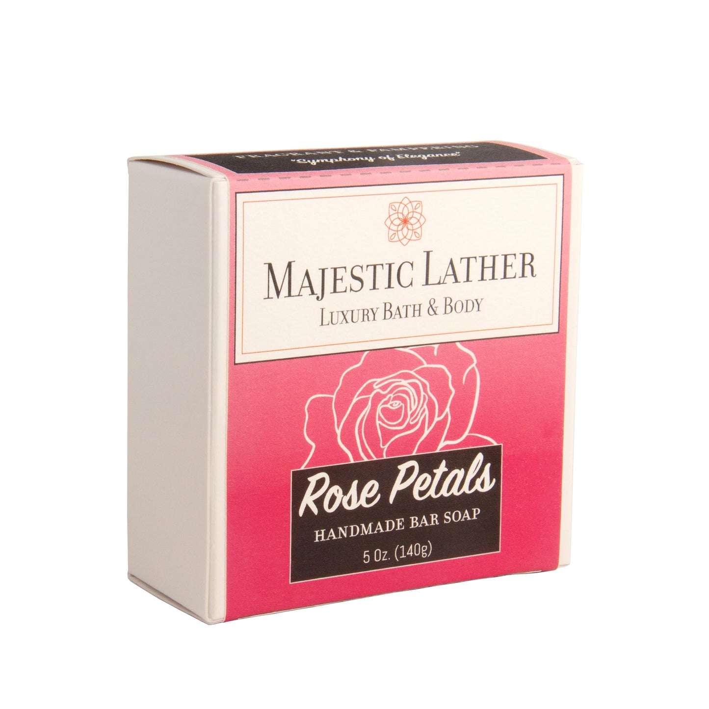 Majestic Lather Rose Petals Luxury Bar Soap for Face & Body. Moisturize, Nourish and Cleanse. For All Skin Types. Made in the USA. 5.0 Oz.