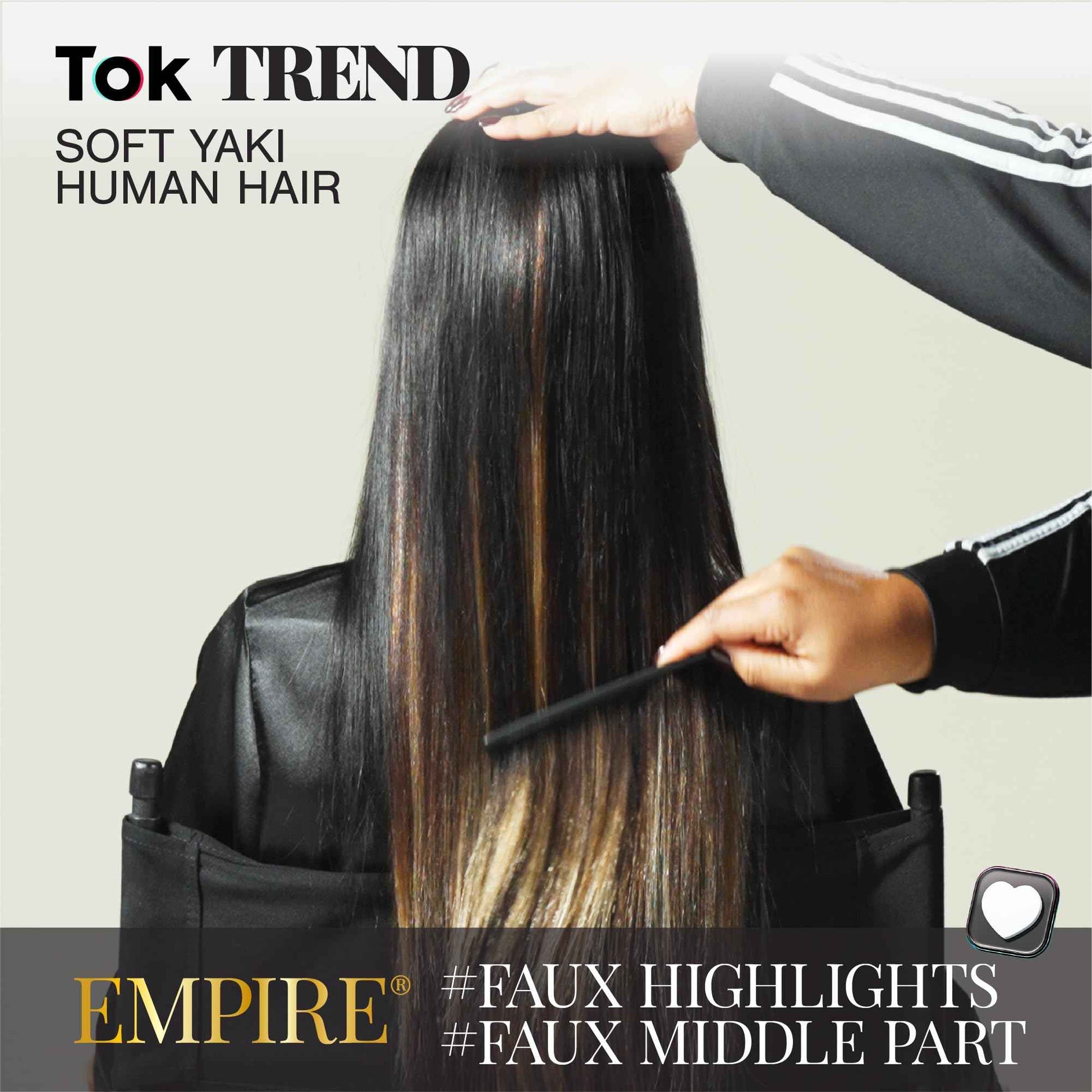 Sensationnel Empire yaki human hair - Tangle Free Weaving for Quick Weave and Sew in Styles for Faux Highlights and Fauxmiddlepart Leave Out - 1 Pack (12 inch, 1B OFFBLACK)