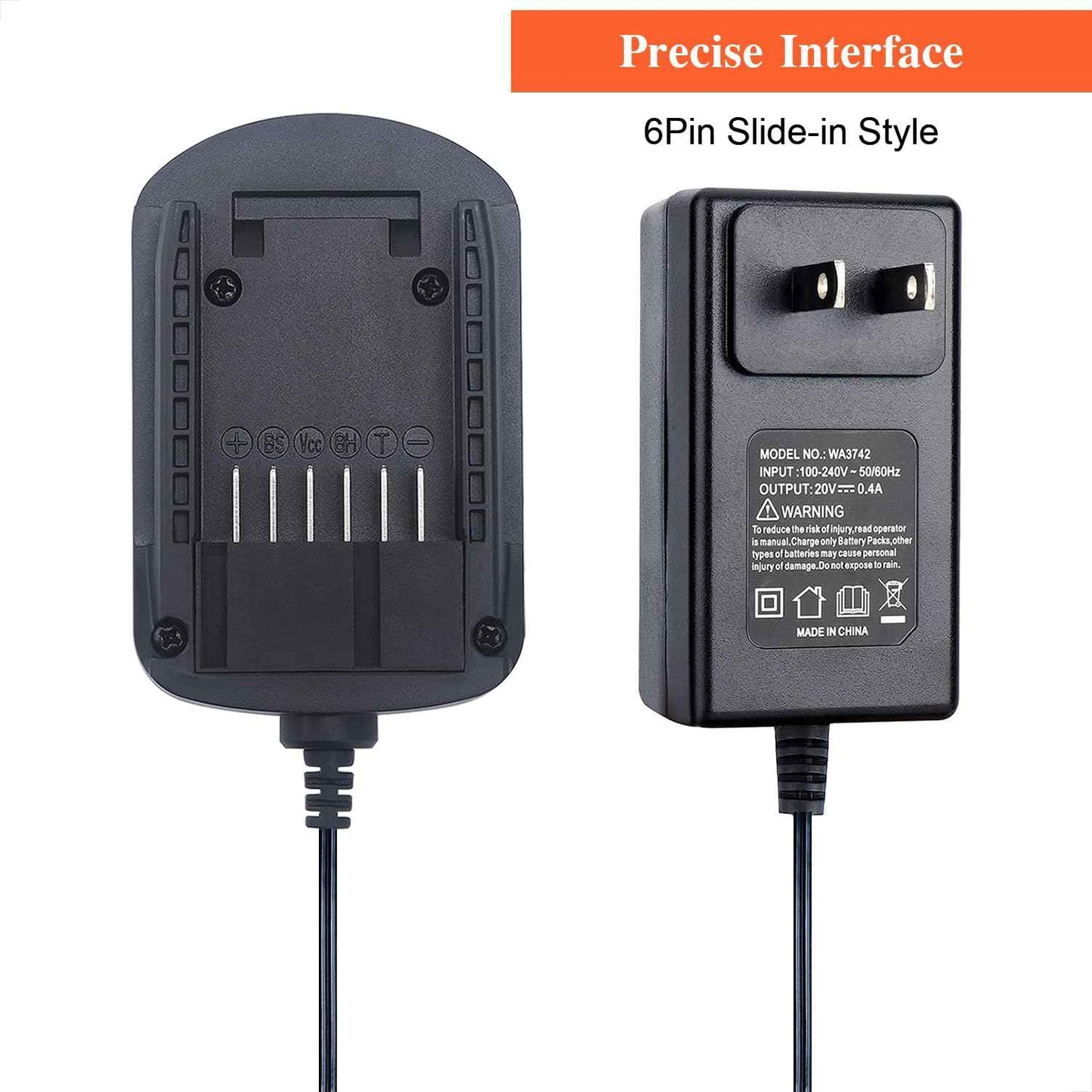 WA3742 Replace Worx 20v Lithium Battery Charger WA3742 WA3732 to Charge MAX Lithium Battery WA3520 WA3525 WA3512 WA3512.1 WA3522 WA3544 WA3575 WA3578