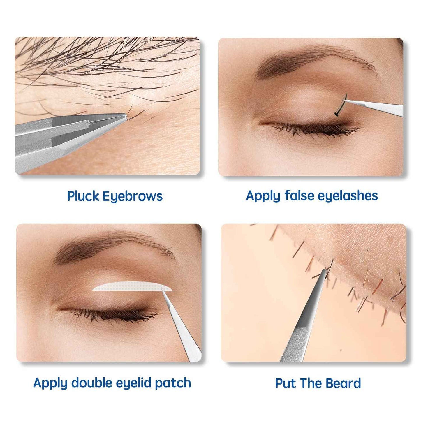 Velodios Pointed Tweezers for Women Facial Hair, Professional Stainless Steel Tweezers for Eyebrow, Chin Hair and Ingrown Hair Removal