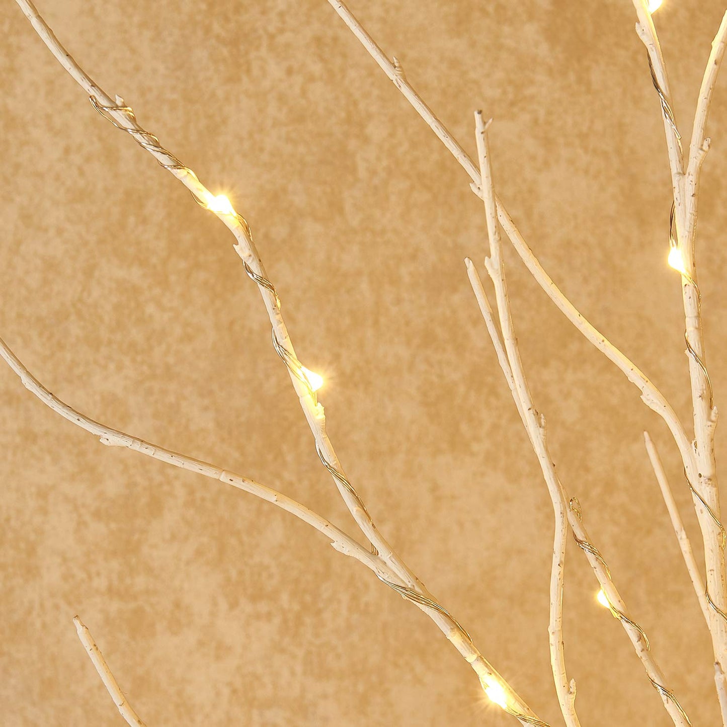 BAOLITVINE Lighted White Twig Branches 32IN 200 Warm White Fairy Lights, Lighted Willow Branches Plug in with Timer, Dimmer for Home Bedroom Fireplace Christmas Decoration Inside Outdoor