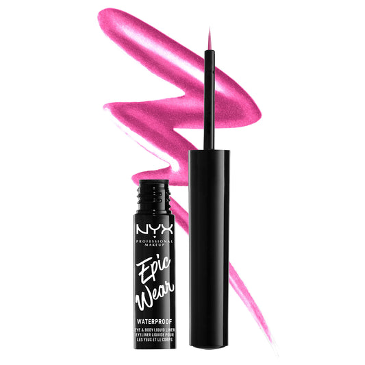 NYX PROFESSIONAL MAKEUP Epic Wear Metallic Liquid Liner, Long-Lasting Waterproof Eyeliner - Fuschia Metal