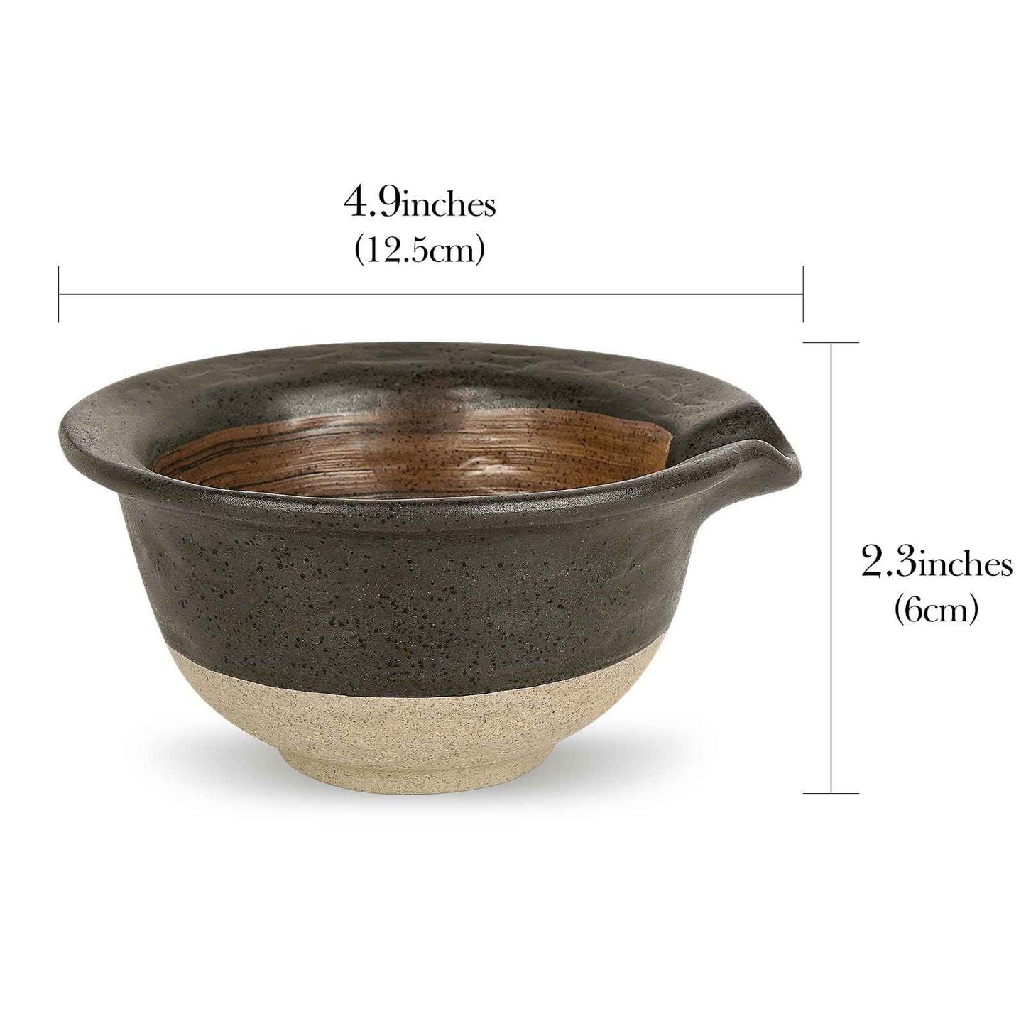 Linkidea Inside Rough Ceramic Texture Shaving Bowl, Shaving Soap Lather Cup for Men, Beard Wet Razor Shave Cream Bowl (Black)